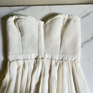 Parker Black Ivory Silk Strapless Maxi Dress Size 4